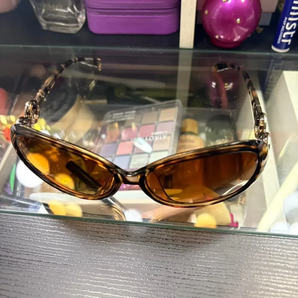 Women's Sunglasses Brown oversized y2k tortoise shell